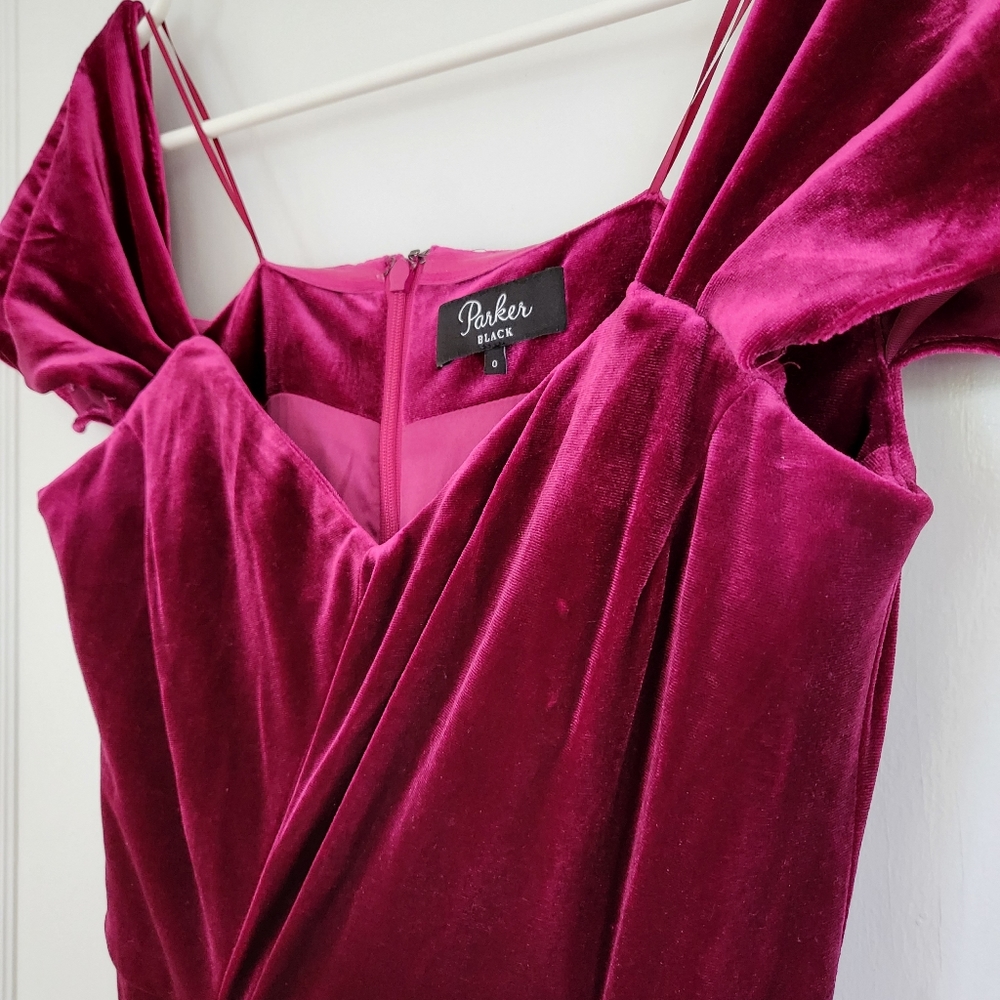 Parker Black Samira Stretch Velvet Gown